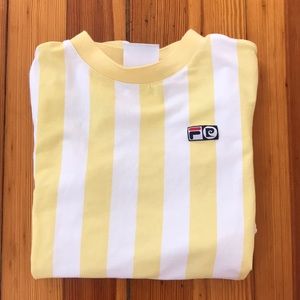 yellow and white striped long sleeve